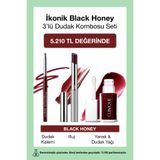 Clinique İkonik Black Honey 3'lü Dudak Kombosu Seti | Almost Lipstick Ruj, Dudak & Yanak Yağı, Dudak Kalemi