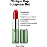 Clinique Pop Longwear™ Gün Boyu Kalıcı Ruj - Renk: Cherry Pop 3.9g | Parlak Bitiş