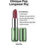 Clinique Pop Longwear™ Gün Boyu Kalıcı Ruj - Renk: Cola Pop 3.9g | Saten Bitiş - Bordo