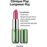 Clinique Pop Longwear™ Gün Boyu Kalıcı Ruj - Renk: Love Pop 3.9g | Parlak Bitiş - Açık Bordo
