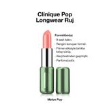 Clinique Pop Longwear™ Gün Boyu Kalıcı Ruj - Renk: Melon Pop 3.9g | Parlak Bitiş