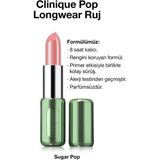 Clinique Pop Longwear™ Gün Boyu Kalıcı Ruj - Renk: Sugar Pop 3.9g | Parlak Bitiş - Bahar Pembesi