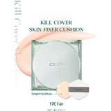 CLIO Kalıcı, Mat Cushion Fondöten Kill Cover Skin Fixer Cushion + Refill (17C Fair) SPF50+ PA+++