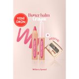 CLIO Kremsi, Kalem Şeklinde Renkli Dudak Balmı & Kalemtıraş Butter Balm Crayon 014 Berry Spread