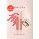 CLIO Kremsi,Kalem Şeklinde Renkli Dudak Balmı & Kalemtıraş CLIO Butter Balm Crayon 009 Gentle Cream Peach