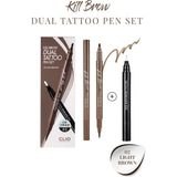 Clio Yarı Kalıcı Kaş ve Makyaj Düzeltici Kalem Seti Clio Kill Brow Dual Tattoo Pen Set (02 Light Brown)