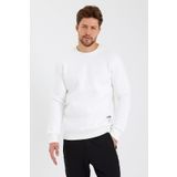 CLIPMAN Erkek Slim Fit Bisiklet Yaka Sade Baskısız 3 Iplik Sweatshirt Beyaz
