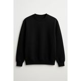 CLIPMAN Erkek Slim Fit Bisiklet Yaka Sade Baskısız 3 Iplik Sweatshirt Siyah