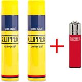 Clipper 2'li Çakmak Gazı ve Clipper Taşlı Çakmak - Kırmızı