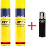 Clipper 2'li Çakmak Gazı ve Clipper Taşlı Çakmak - Siyah