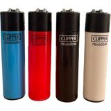CLİPPER 4'lü Klasik Renkli Çakmak Rüzgar Geçirmez Tasarım Plastik ve Çakmak Gazı