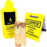 CLİPPER Benzinli Metal Muhtar Çakmağı - Premium Tasarım ve Metal Alaşım ile Hediye Seçeneği Benzin ve Taş