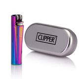 Clipper çakmak, gökkuşağı desenli, hediye kutusu dahil