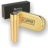 CLİPPER Clipper Gold Metal Çakmak Altın Renkli Çelik Malzeme ile Premium Tasarım ve Çakmak Gazı