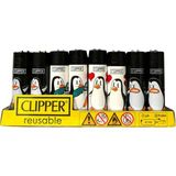 CLİPPER Clipper Penguen Desenli Çakmak 48’li Paket | Doldurulabilir | Orijinal Clipper