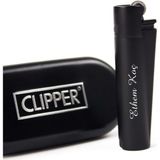 Clipper Isme Özel Metal Çakmak Siyah