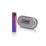 Clipper Metal Gökkuşağı Renkli Çakmak Metal Kutulu