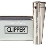 Clipper Pürmüz Alevli Metal Çakmak Mat Metalik