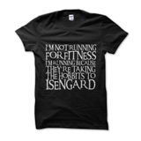 Clique Clothing I'm Not Running for Fitness I'm Running Because They 're Taking The Hobbits to Isengard Ringbearer Yazı Tipi Tişört (Siyah, XXL)