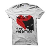 Clique Clothing My Cat is My Valentiine Tişörtümdür (Beyaz, M)