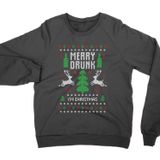 Cliquewear Merry Drunk I'm Christmas Ugly Siyah Erkek Sweatshirt