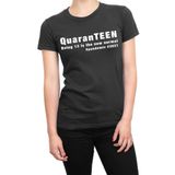 Cliquewear QuarenTeen 13 Yaşındaki Karantina Doğum Günü Tişörtü (Siyah, L)