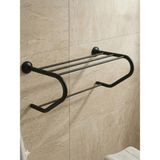 Clk Banyo Bella Paslanmaz Pirinç Destekli Raf Havluluk 50 cm - Banyo Havlu Askısı ve Düzenleyici Raf Sıyah