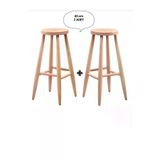Clk Home Ahşap 65 Cm Yuvarlak Bar Tabure Sandalye 2 Adet Ahşap