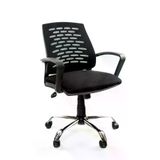 Clk Home Çalışma Sandalyesi Fileli Şef Ofis Çalışma Siyah Ofis Krom Ayak Petek Siyah