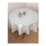 CLK Home Gri Silinebilir Pvc Astarlı Silinebilir Yuvarlak Muşamba Masa Örtüsü