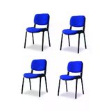 Clk Home Mavi Ofis Büro Bekleme Misafir Form Koltuğu Sandalyesi 4lı Mavi