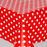 Clk Home Puantiye Astarlı Silinebilir Pvc Muşamba Masa Örtüsü 69-A - 140 x 140 cm - Bordo
