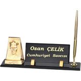 CLK Kabartma Kristal Atatürk Biblolulu Avukatlar Için Özel Altın Organizer Masa Isimlik