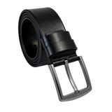 Clk Siyah Hakiki Deri Erkek Kemer, 4 mm Kalınlık, 4,5 cm Genişlik, Kot kemeri, Siyah Dayanıklı Metal Toka (130 cm)
