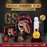 CLK Sports Galatasaray Günlük ve Okul Sırt Çantası , Beslenme Çantası , Kalem Kutusu , Çelik Termos Hediye - Ateş Kırmızı