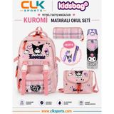 CLK Sports Master Pack Love Me Okul Çantası - Beslenme Çantası , Kalemlik Anahtarlık , Kuromi Silgi ve Kuromi Suluk&matara 500 ml Seti