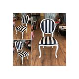 Clk Zebra Desenli Ahşap Mutfak Sandalyesi
