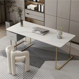 ÇLM0468 Modern Dikdörtgen Çalışma Masası Mdf Üstlü Metal Ayaklı Çekmeceli 140CM - Belirtilmemiş - Renkli