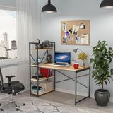 CLM108 Ceviz Metal Kitaplıklı Çalışma Masası - Abanoz - Option-1