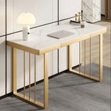 ÇLM354 Modern Dikdörtgen Çalışma Masası Mdf Üstlü Metal Kızak Ayaklı Çekmeceli - Belirtilmemiş - Renkli