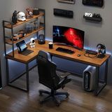 ÇLM4060 Modern L Şekilli Çalışma Masası Ahşap Metal Ayaklı - Çok Renkli - Belirtilmemiş