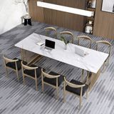 ÇLM6846 Modern Dikdörtgen Çalışma Masası Mdf Üstlü Metal Kızak Ayaklı - Çok Renkli - Belirtilmemiş