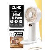 CLNK Dijital Ekranlı 5 Kademeli Turbo Üfleme El Ve Masa Fanı Taşınabilir Şarjlı El Fanı Vantilatör