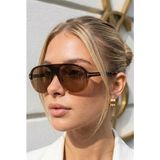 Clodi Toam Fort Damla Vintage Unisex Ultra Hafif UV400 Filtreli Güneş Gözlüğü - Kahverengi - Leopar