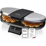 Cloer 15,5 cm Çapında 2 Kalpli Waffle Için Cloer 1329 Çift Waffle Makinesi, Yapışmaz Kaplamalı Waffle Makinesi, Paslanmaz Çelik Gövde, Kademesiz Kızartma Seviyesi ve Görsel Tamamlama Bildirimi, Pfas I