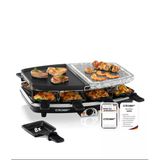 Cloer 6435 Doğal Taşlı Raclette, 1200 W, 8 Yapışmaz Kaplamalı Raclette Tava, Bölünmüş Plaka