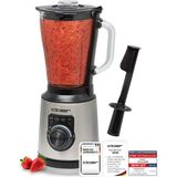 Cloer 6958 Stand Mikser, 1,5l Cam Kap ve 6 Bıçaklı Bıçak, Smoothie, Buz Kırma, Otomatik Temizleme Programları ve Darbe Fonksiyonuna Sahip Mikser, Kademesiz Olarak Ayarlanabilir Hız, 1200W - Siyah