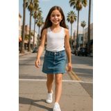 Cloise Çocuk Kolsuz T-shirt Tank Top Beyaz| Süper Likralı Esnek |
