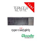 Cloody Touch Pro Katlanabilir Bluetooth Type-c Klavye Türkçe Q Android / Ios