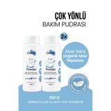 clooe 2'li Avantajlı Paket Bebek Pudrası 150 g - Talk İçermez - Organik - Aloe Vera & Mısır Nişastalı - Hassas Ciltler İçin